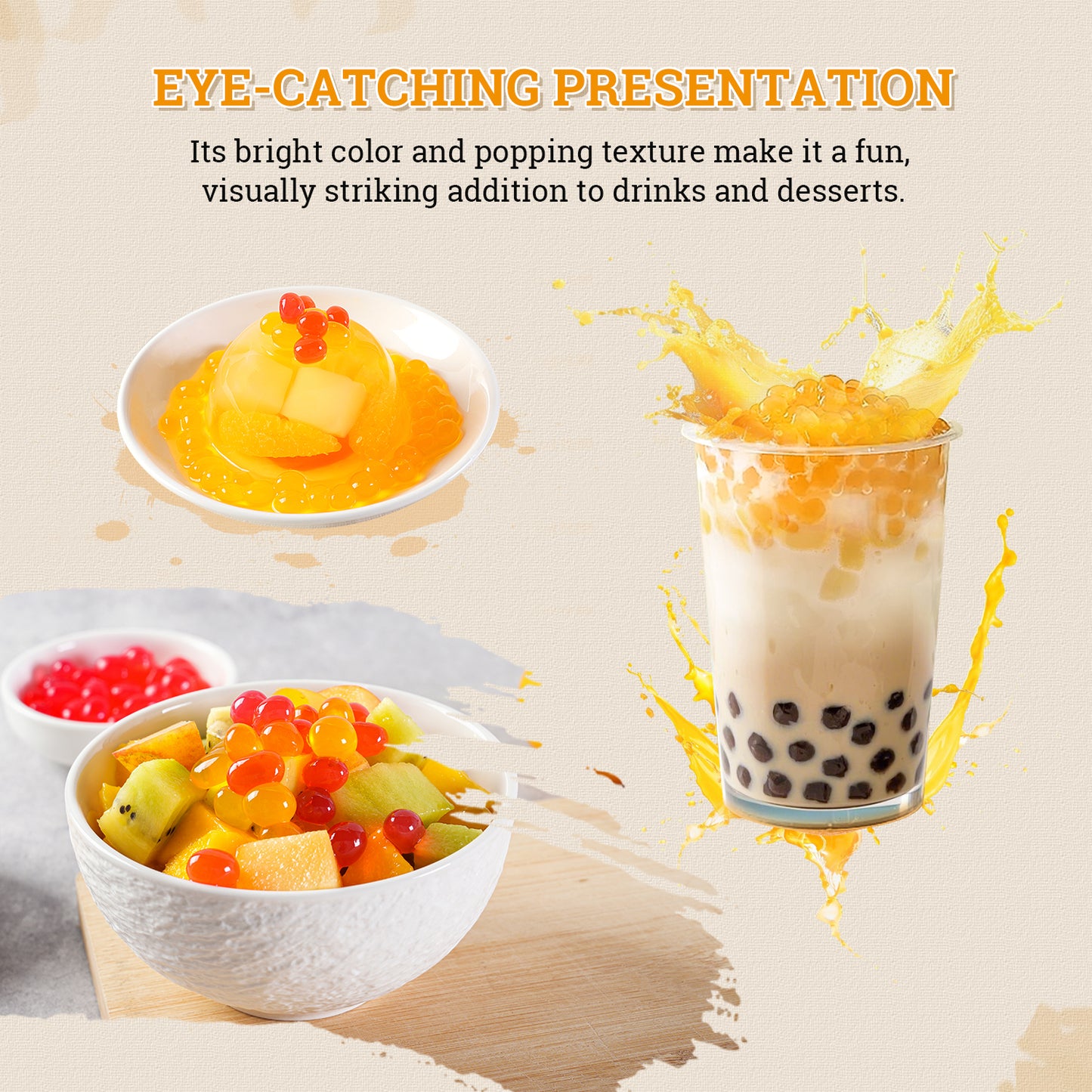 52USA Summer Burst Boba Trio: Lychee Popping Boba 500g (2 Pack) + Mango Popping Boba 500g (1 Pack) – 3-Pack Cool-Down Drink Topper