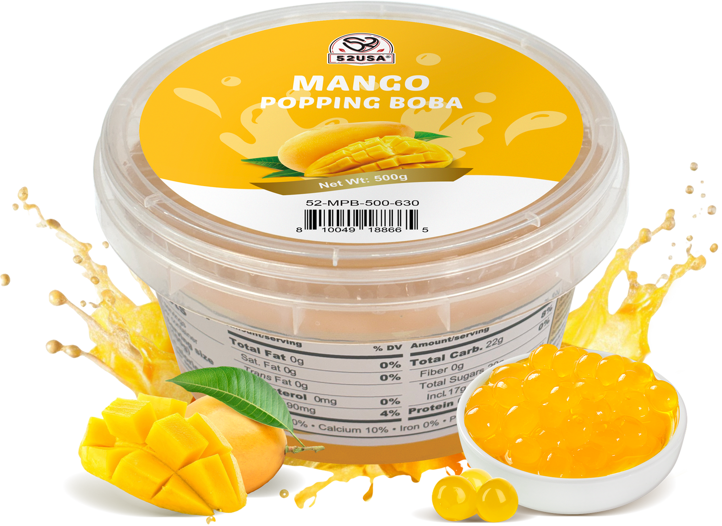 52USA Popping Boba Duo Bundle: 3.2kg Bulk Tub + 500g Pack – Assorted Fruit Flavors for Bubble Tea & Summer Drinks