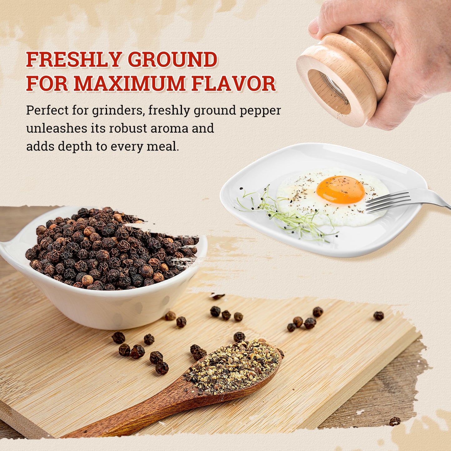 52USA Whole Black Peppercorns, 18oz (Pack of 1), Peppercorns for Grinder Refill, Gluten-Free, Kosher, Non-GMO, All Natural Black Pepper, Perfect for Cooking & Seasoning