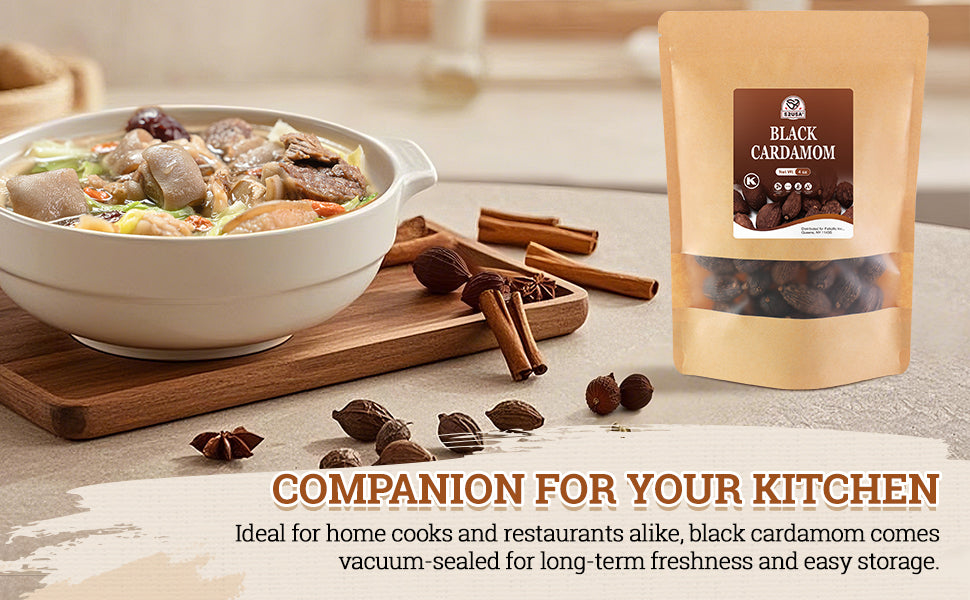 52USA Black Cardamom Pods, 4oz in Kraft Bag, NON GMO Verified, Black Cardamom Seeds - 100% Pure, Aromatic & Natural, Whole Cardamom Pods for Authentic Asian, Indian, and Global Cooking