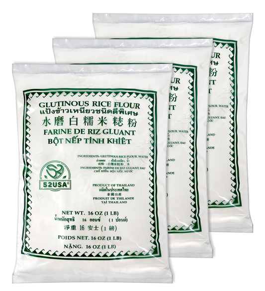 52usa Glutinous Rice Flour 16 oz, 3 packs (Total 3lb)