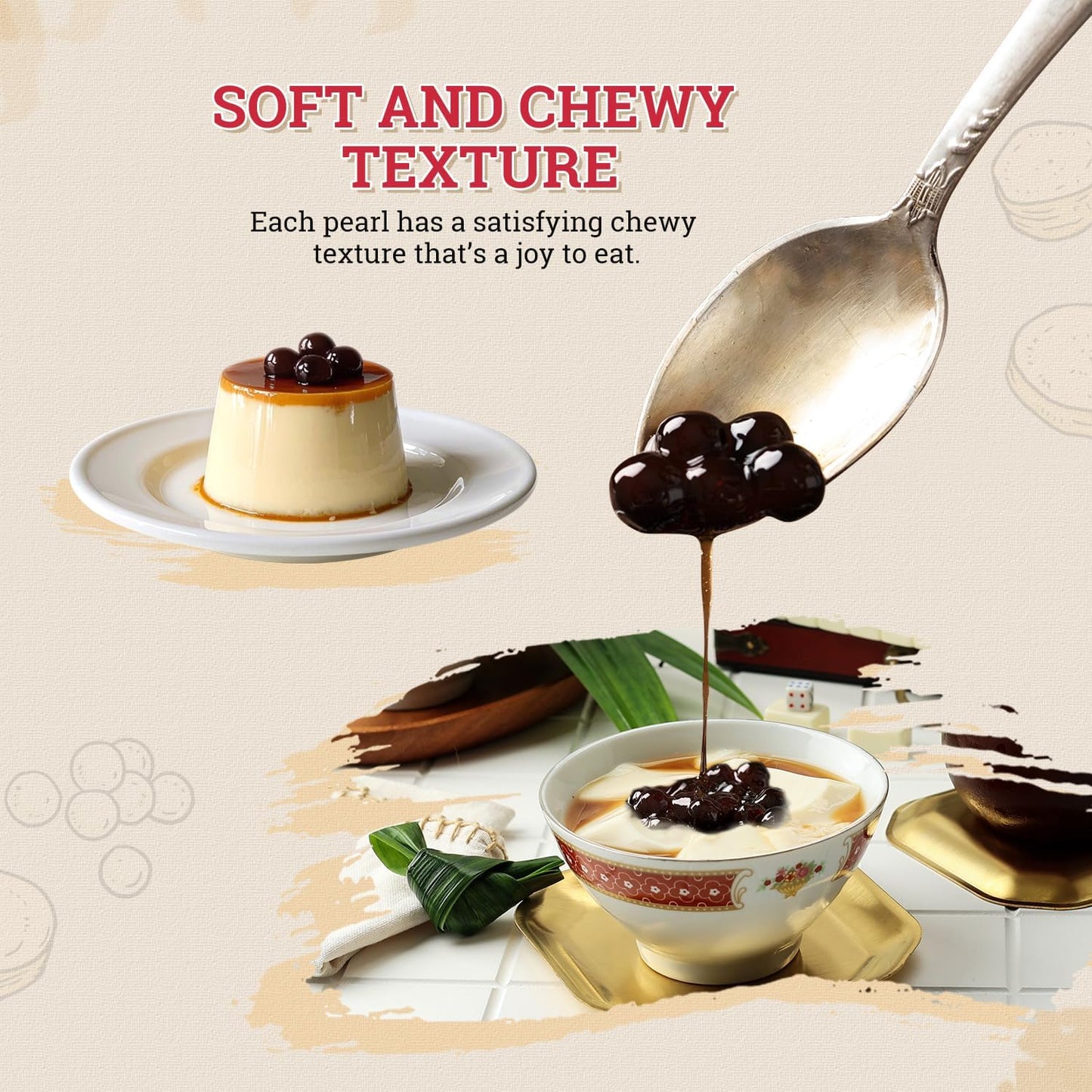 52USA Boba Tapioca Pearl, Black Sugar Flavor, Fresh Bubble Tea Pearl, 8.8 Oz (Pack of 2) – Ready in 5 Minutes, Soft & Chewy Black Tapioca Pearls for Milk Tea, Coffee, Smoothies & Desserts