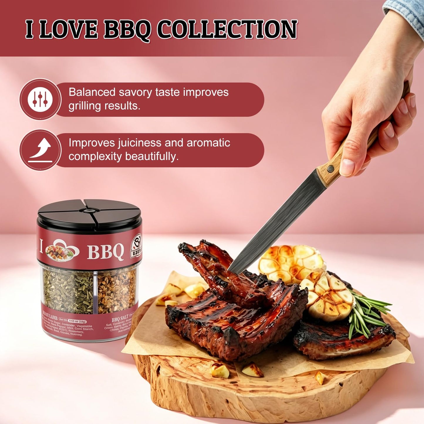 52USA BBQ Seasoning Set 4-in-1, Pack of 3, Includes Chicken, Seafood & BBQ Rubs for Grilling, Cooking & Barbecue
