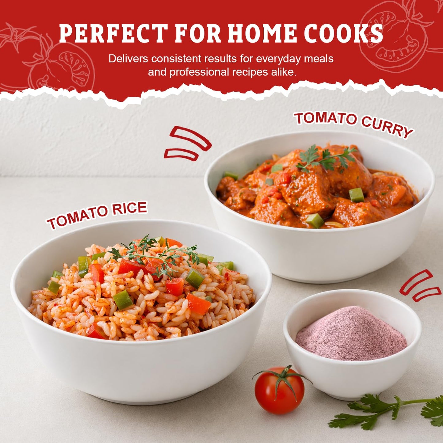 52USA Tomato Powder, 8oz, Dried Tomato Powder for Cooking, 100% Natural | Rich Tomato Flavor, Fine Tomatoes Powder, Great for Baking, Resealable Pouch, Non-GMO, Vegan Friendly, Gluten Free, Bulk Size