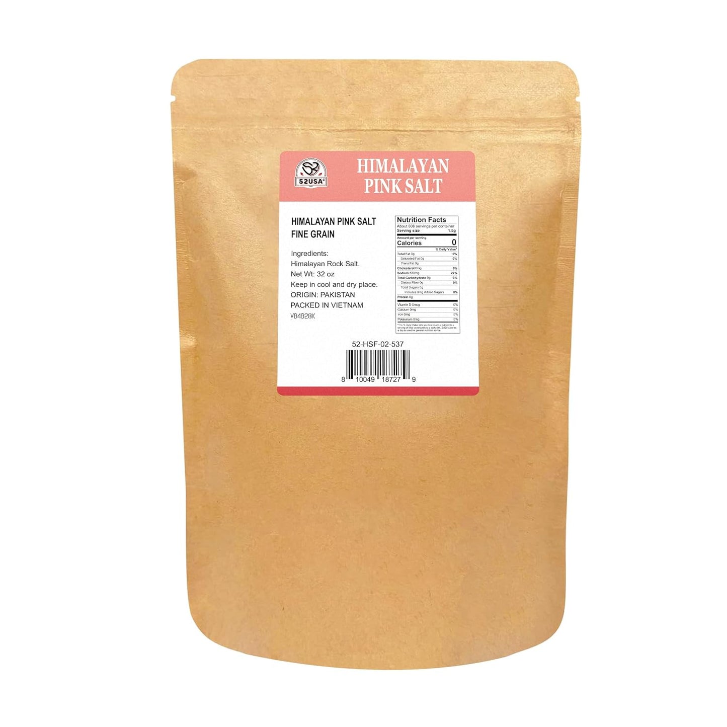 52USA Pink Himalayan Salt – Fine Grain, 2lb