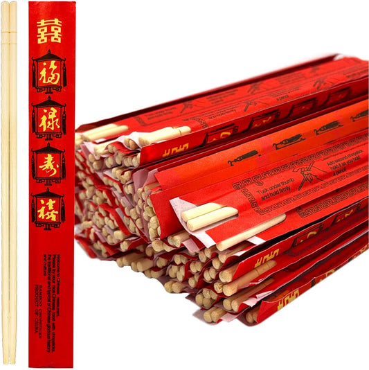 52USA Disposable Bamboo Chopsticks, 9" (100 Pairs)