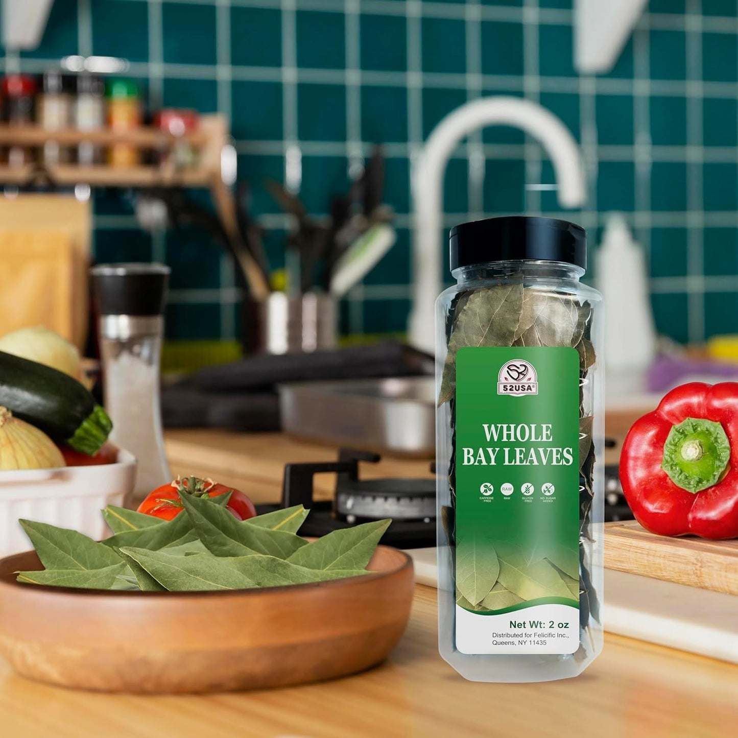 52USA Bay Leaves 2 oz, Whole Bay Leaves, All Natural, Gluten Free, Caffeine Free, No Sugar, Laurel Herbs for Cooking