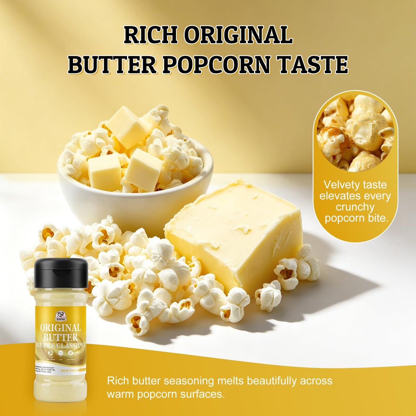 52USA Popcorn Seasoning Set, Multi-Flavor Variety Pack, Popcorn Spice Set | White Cheddar Cheese, Original Butter, Cheese & Chives, Salt & Vinegar, Old Fashioned (Pack of 4)