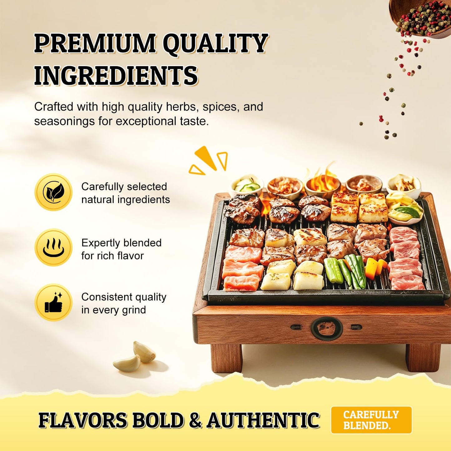 52USA Spice Grinder Seasoning Set of 9, Built-in Mill Assorted BBQ Garlic Pepper Seasoning Blends, Pure and Fresh, All Purpose Dry Rub Kit for Grilling Roasting Marinating Cooking