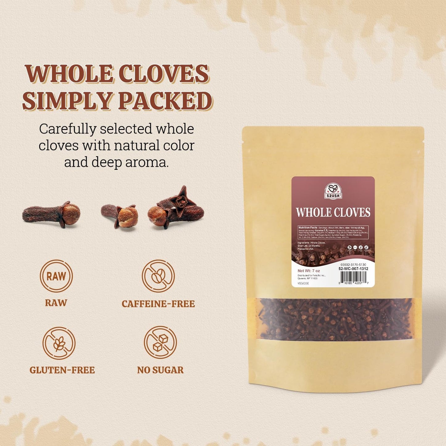 52usa whole Cloves 7oz per bag