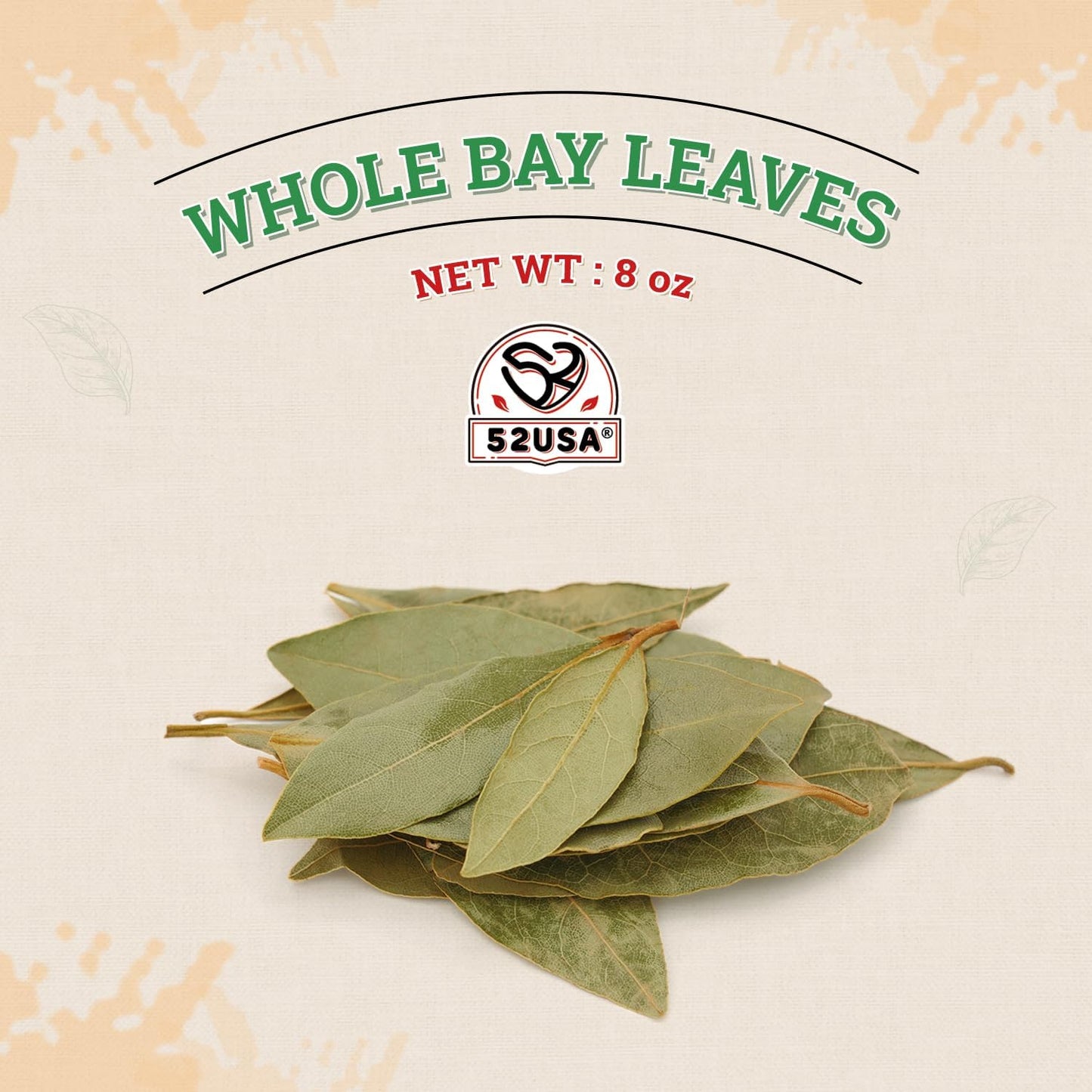 52USA Bay Leaves Whole, 8 oz, Dried Bay Leaves, All Natural, Gluten Free, Caffeine Free, No Sugar, Laurel Herbs for Cooking