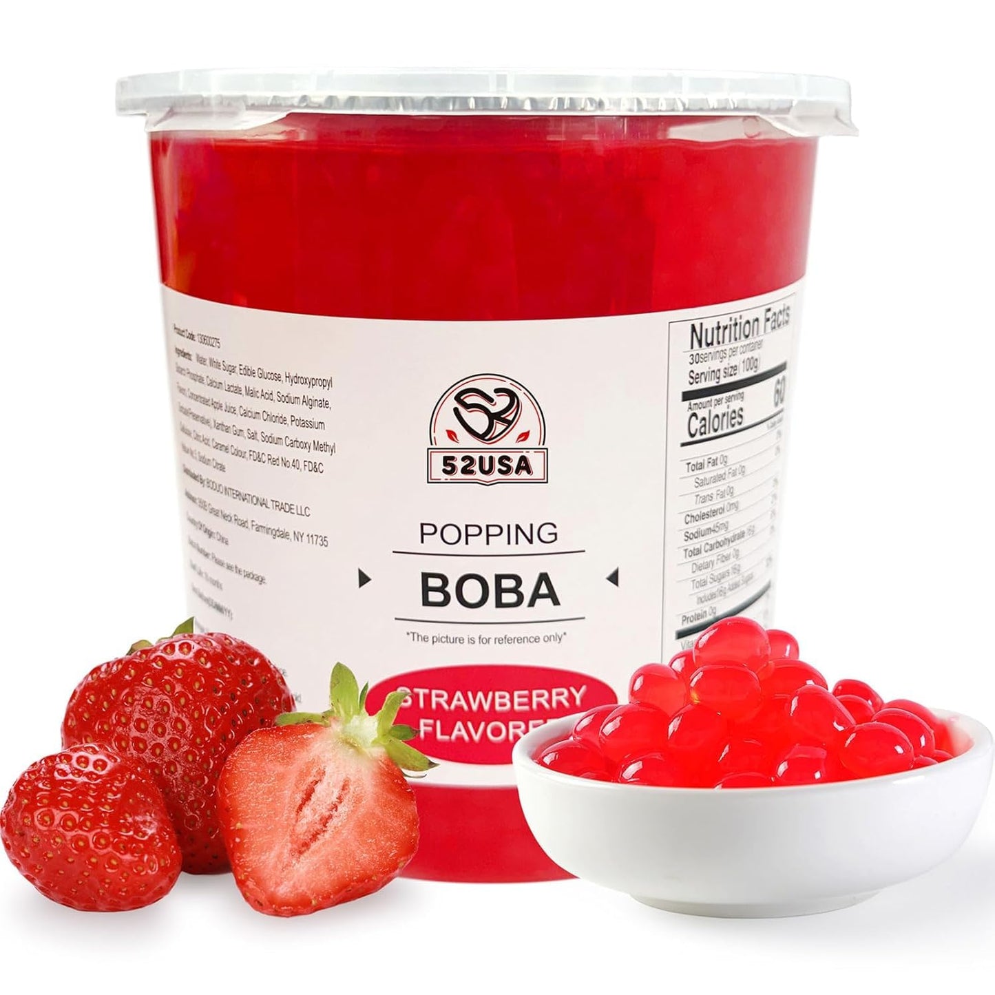 52USA Strawberry Flavor Popping Boba 3.2kg