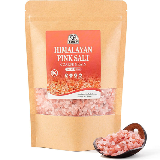 52USA Himalayan Pink Salt Coarse, Coarse Grain 1 lb, Pink Himalayans Sea Salt, Sea Salts for Grinder Refill, Himalayan Salts, Pink Salt, No Artificial Colors, No Additives, No Gluten, Kosher Certified