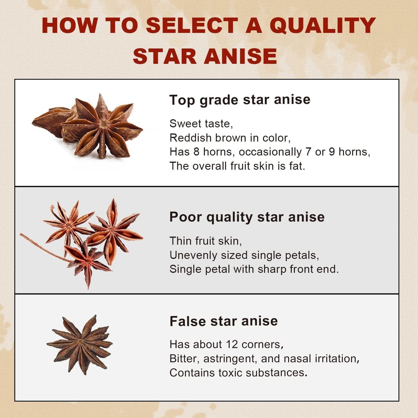 52USA Star Anise, Whole Chinese Star Anise 4oz (113g), NON‑GMO Verified Aromatic Anise Star for Pho Broth, Mulled Wine, Tea, Braising Meat, Baking, Whole Chinese Star Anise Pods, Resealable Bag