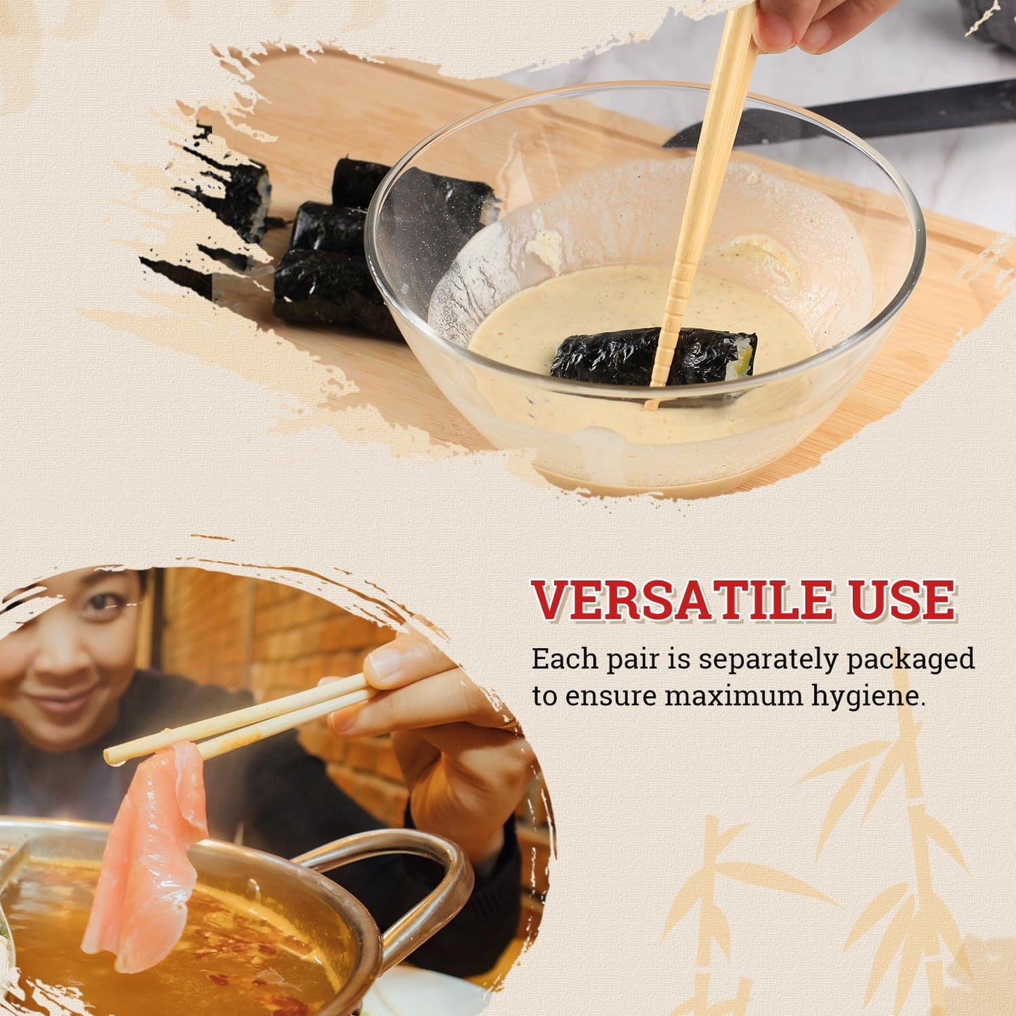 52USA Disposable Bamboo Chopsticks (2000 Pairs)