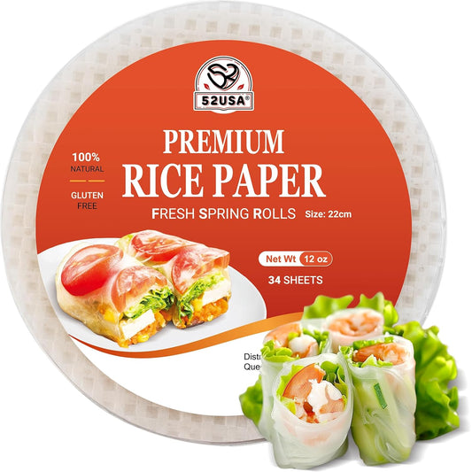 52USA Round Rice Paper 340g (1 Pack)
