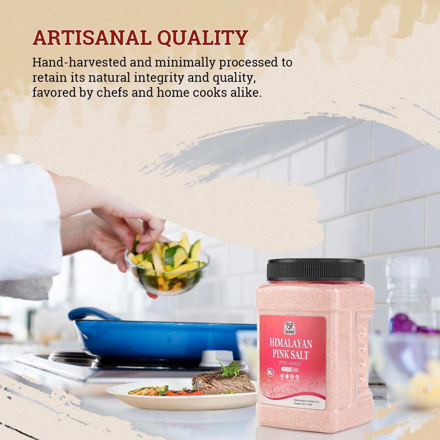52USA Himalayan Pink Salt Fine, 80oz (5 Pound)*2 Pack, Fine Ground Table and Cooking Salt, 100% Real, Pure, Unrefined Himalayan Pink Salt, Pink Himalayan Sea Salt, Kosher Salt, Total 160oz