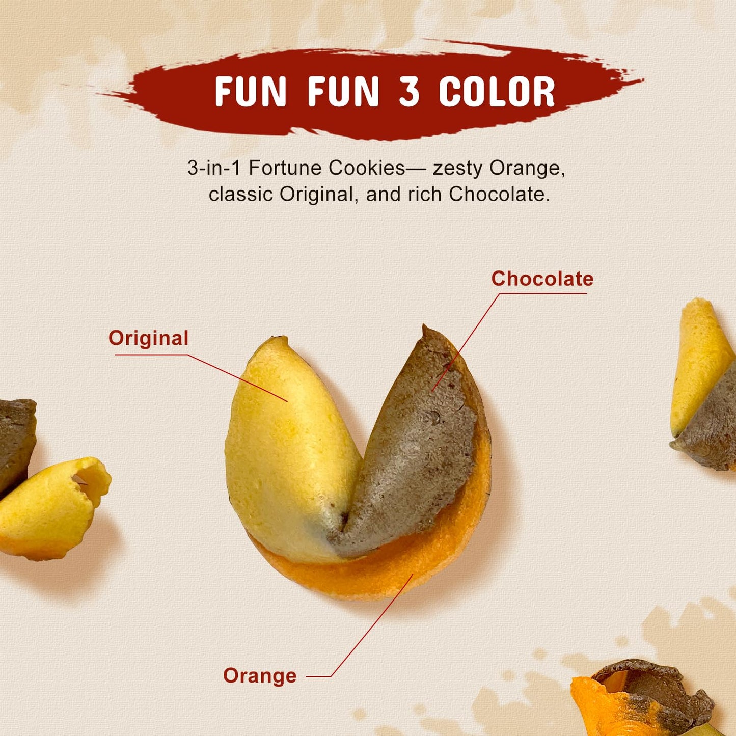 52USA Fortune Cookies, 350pcs, 3-in-1 Flavor