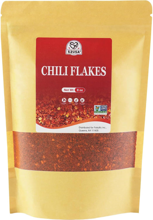 52USA Premium Sichuan Chili Flakes, 8 OZ