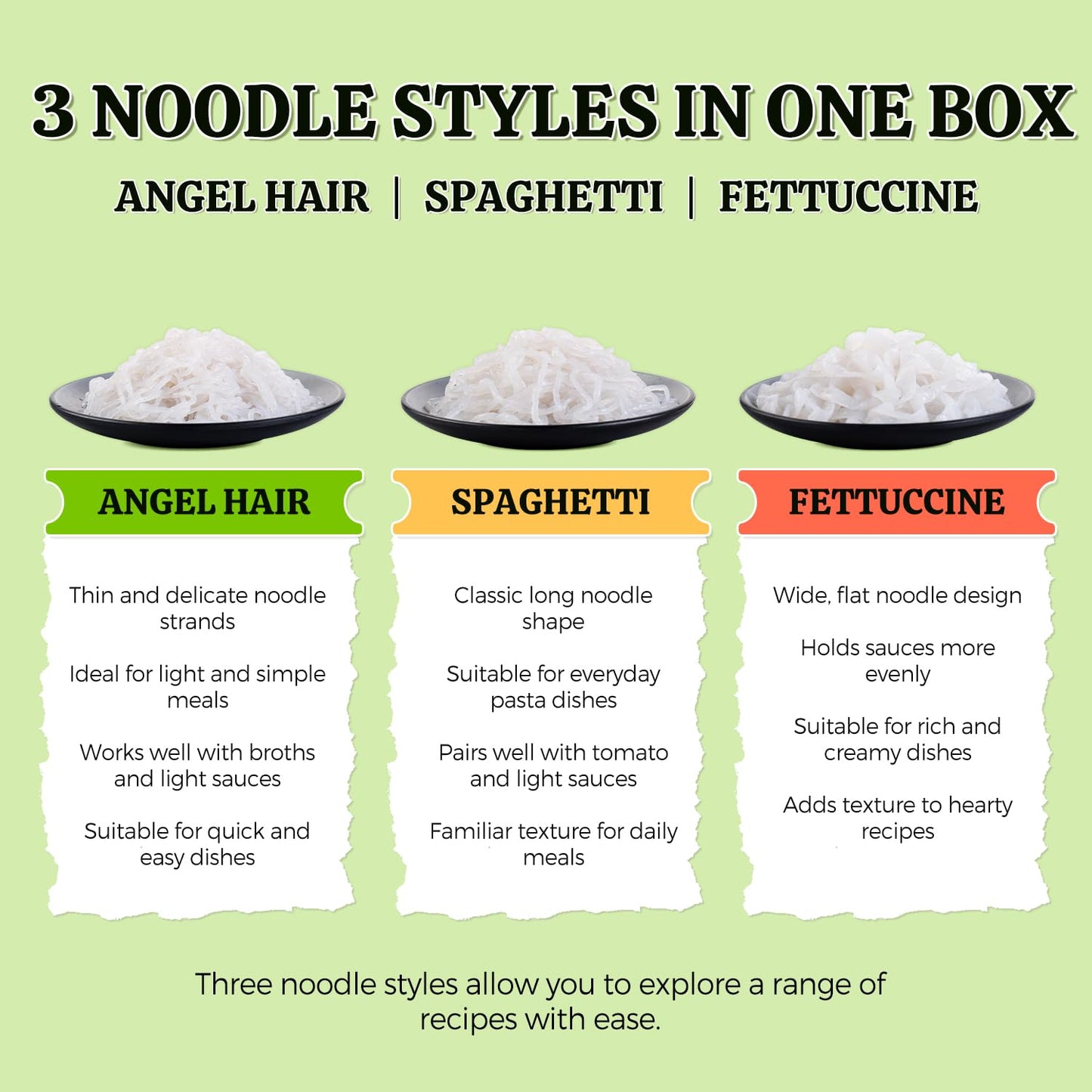 52USA USDA Organic Konjac Shirataki Noodle, Low Carb Pasta 52.8 Oz, 6 Pack 3 Variety-Angel Hair, Fettuccine, Spaghetti Noodles, Keto and Paleo Friendly, Low Calorie, Sugar Free, Vegan, Ready to Eat