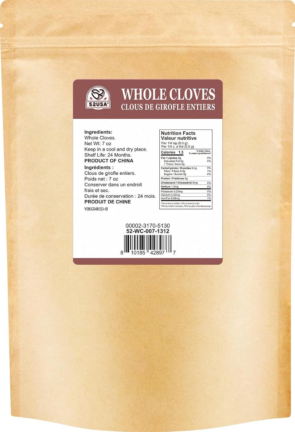 52usa whole Cloves 7oz per bag