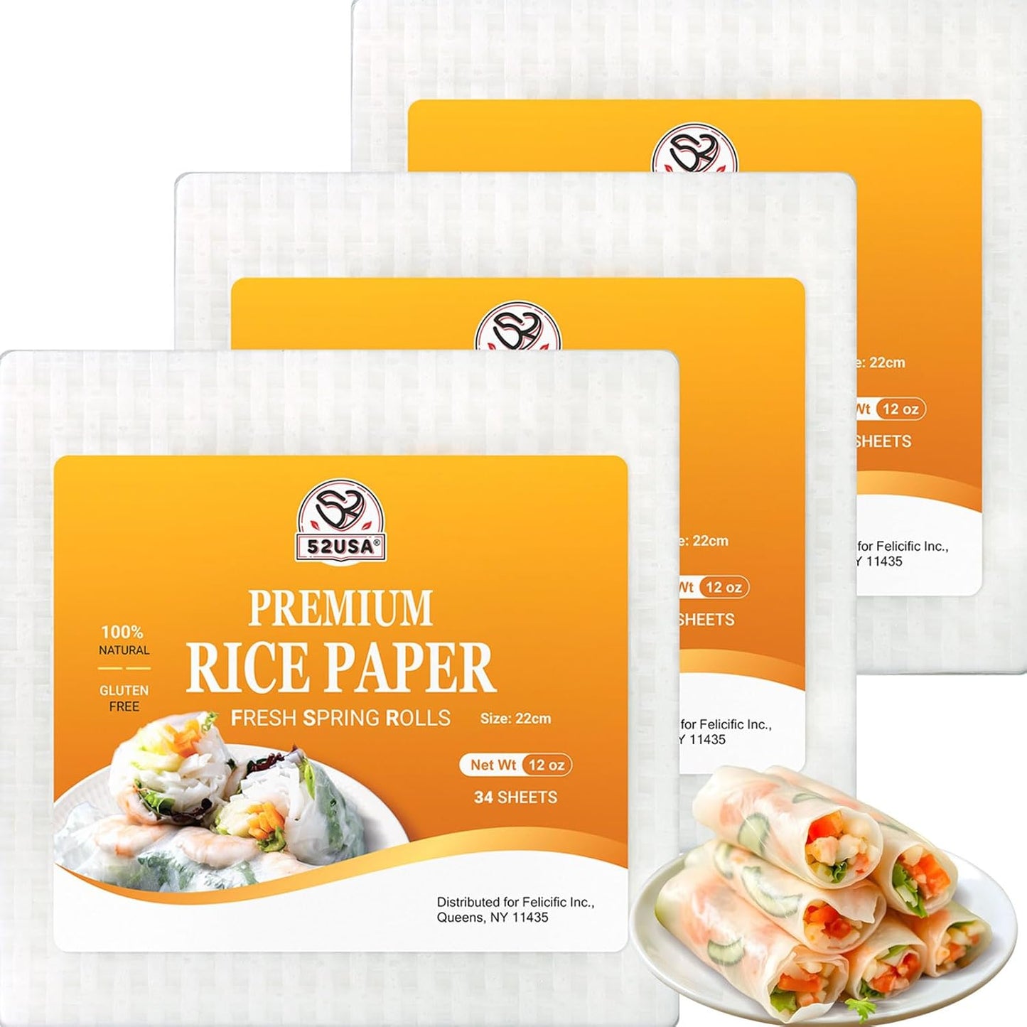52USA Square Rice Paper