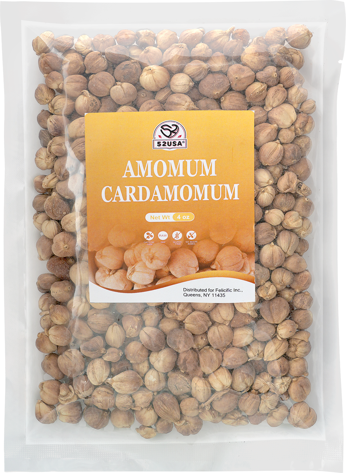 52USA Cardamom Pods, White Cardamom, 4oz–NON GMO Verified, Amomum Cardamomum, Bai Dou Kou, White Cardamom Seeds, Aromatic & Natural, Aromatic Spice for Cooking, Herbal Tea & Traditional Remedies
