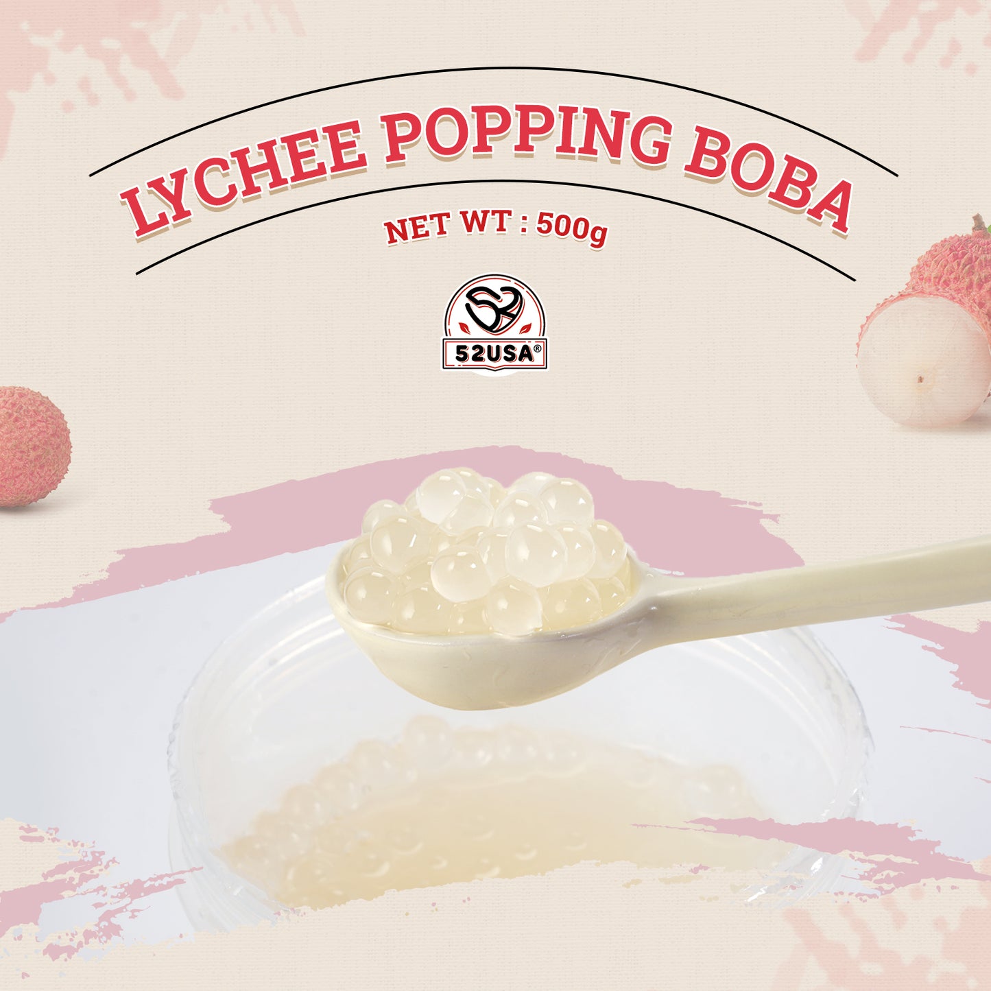 52USA Mango & Lychee Popping Boba Duo: Mango 3.2kg + Lychee 500g – DIY Topping Kit for Bubble Tea & Summer Drinks