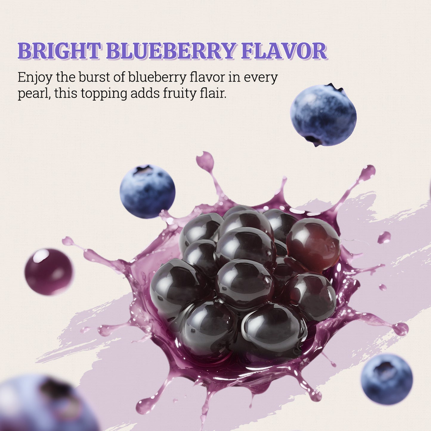 52USA Blueberry Popping Boba (500g), Popping Pearls for Bubble Tea, Beverages, Sweets, Ice Cream, Shakes, Desserts & Smoothies Topping, 1.1 Pound (Pack of 1)