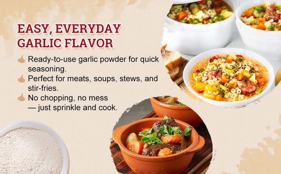 52USA Garlic Powder 22 oz (1.54Lb), Fine Garlic Powder Seasoning for Cooking, Grilled Meats, Salads, Flavor Vegetables and Dressings, Gluten Free