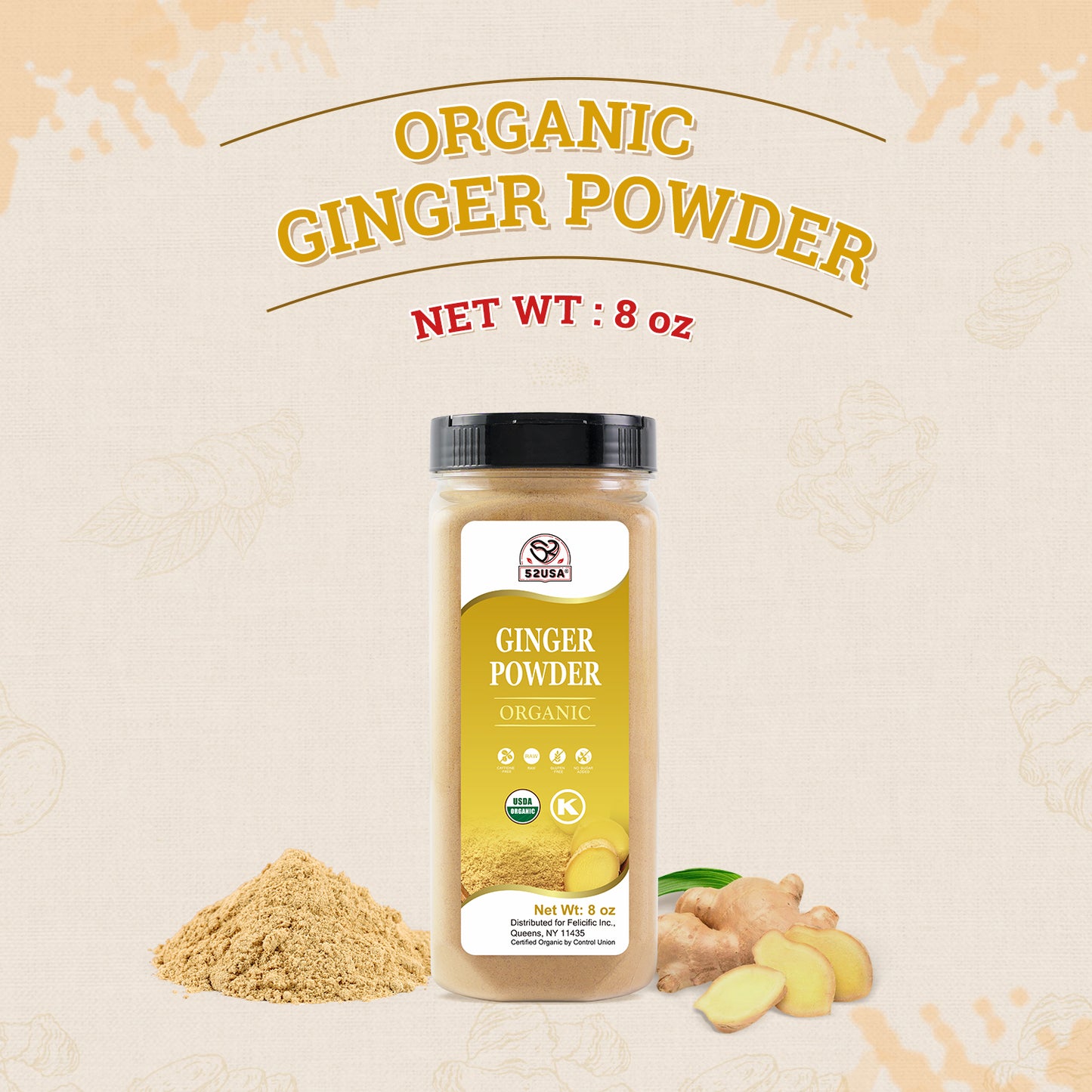 52USA Organic Ginger Powder 8oz