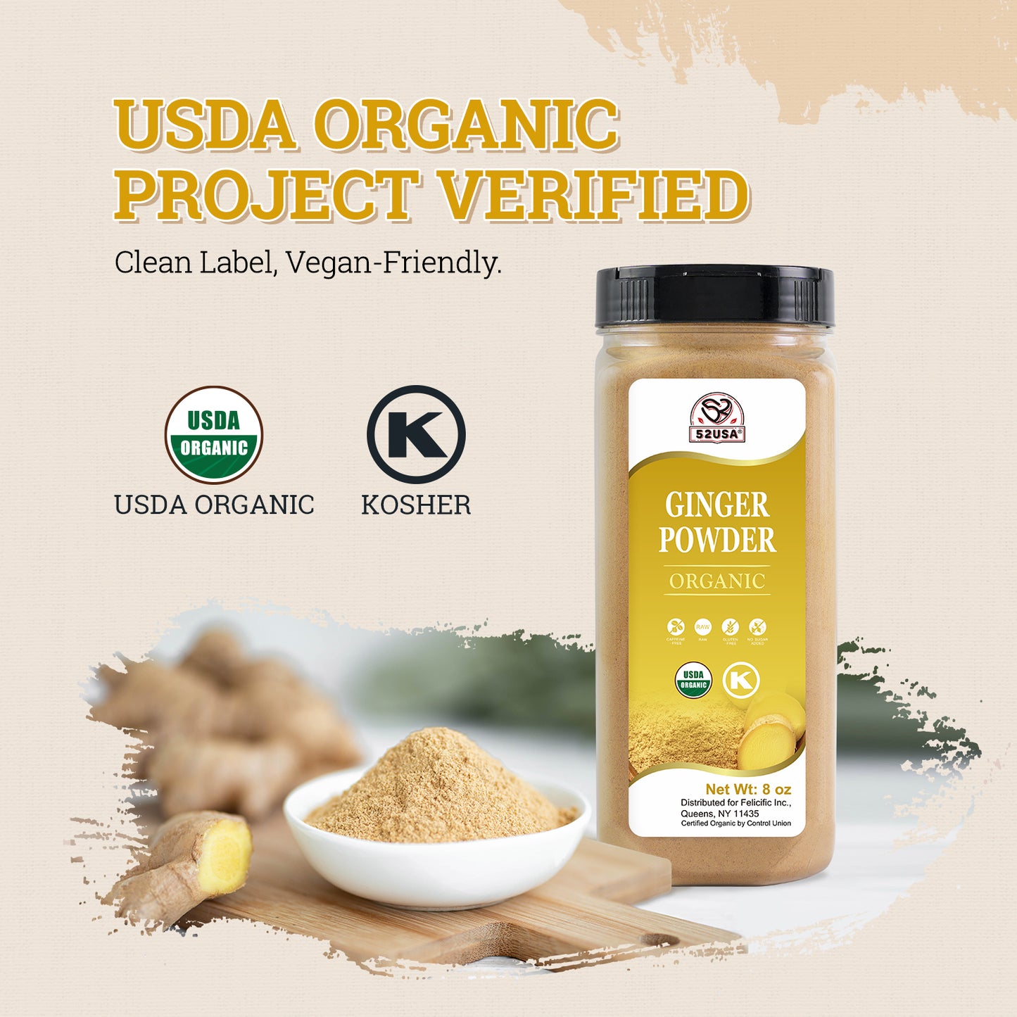 52USA Organic Ginger Powder 8oz