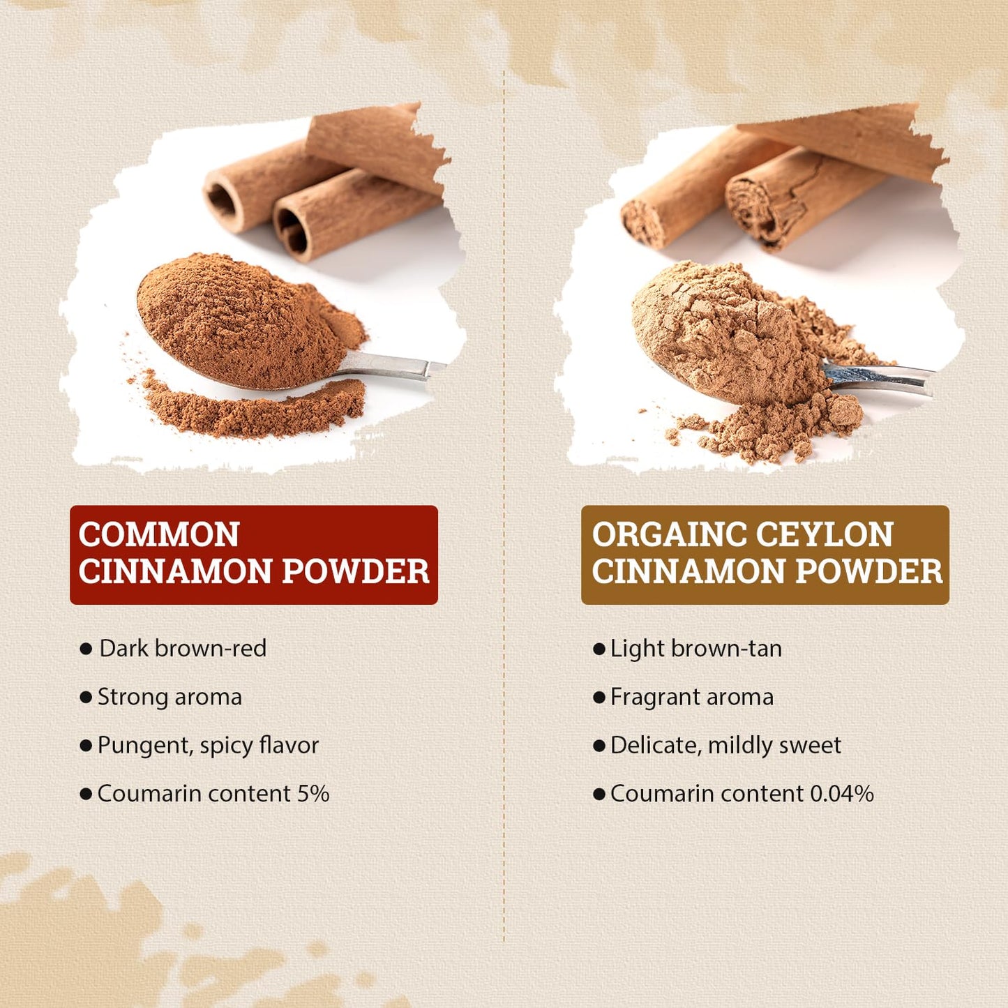 2USA Organic Ceylon Cinnamon Powder 2 oz True Cinnamon from Sri Lanka, Non-GMO, Gluten-Fr