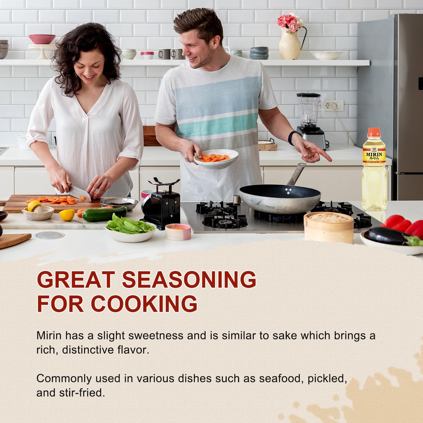 52USA Mirin Cooking Wine, Authentic Japanese Seasoning for Sauces Japanese Mirin for Teriyaki Sauce, Marinades, and Glazes, 16.9 FL OZ Bottle
