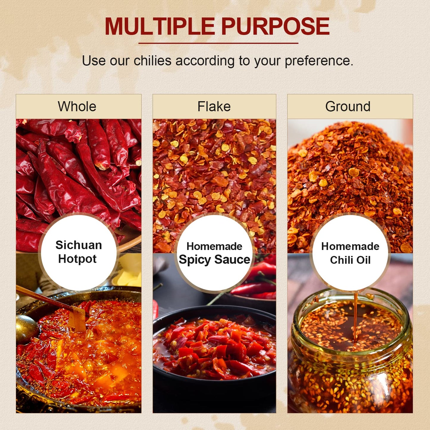52USA Whole Dried Chilli Peppers, Medium Spicy Dried Chilies 4 Oz, Natural and Premium Red Chili Pepper, Szechuan Red Peppers, Whole Dry Chili Pepper, Medium Hot
