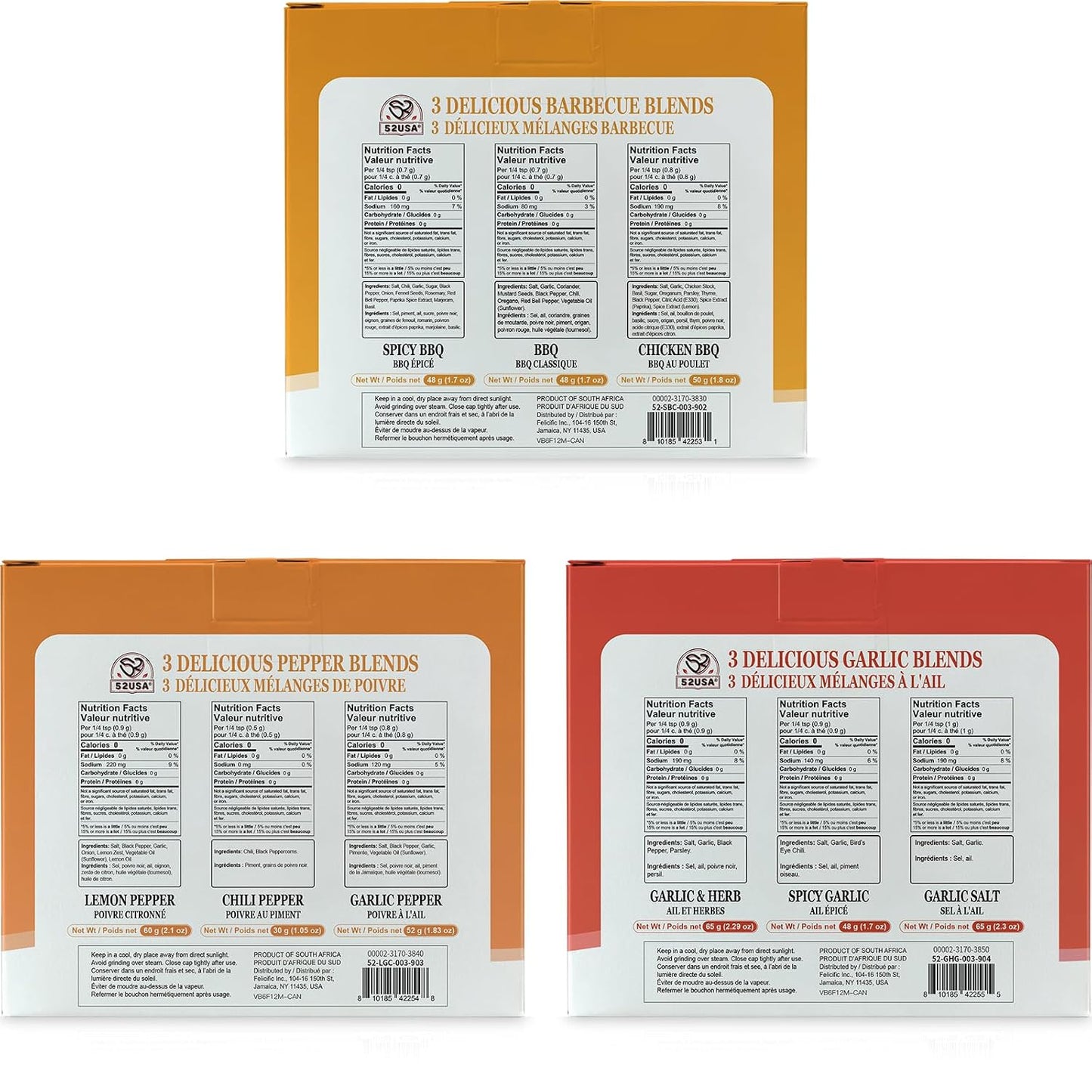 52USA Spice Grinder Seasoning Set of 9, Built-in Mill Assorted BBQ Garlic Pepper Seasoning Blends, Pure and Fresh, All Purpose Dry Rub Kit for Grilling Roasting Marinating Cooking
