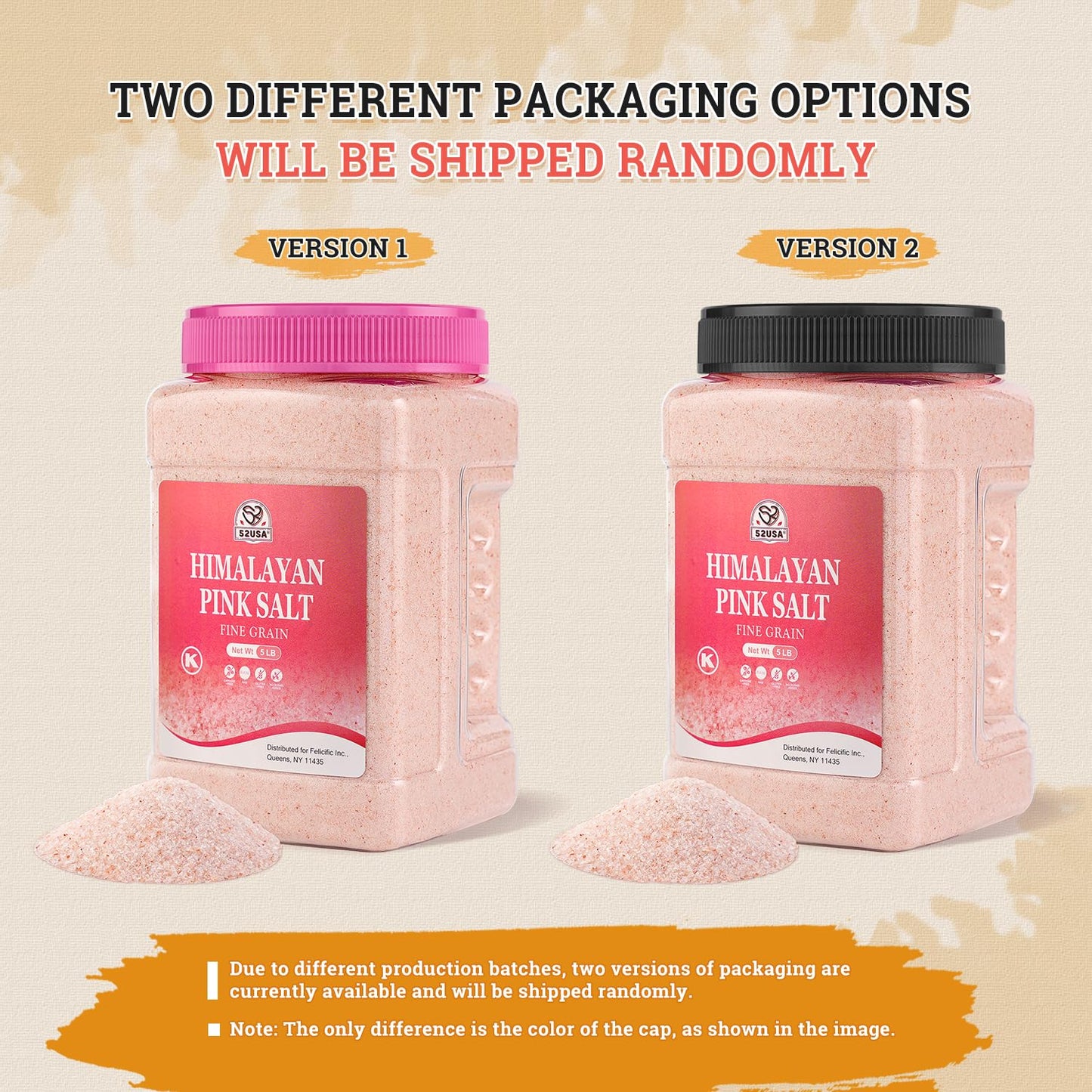 52USA Himalayan Pink Salt Fine, 80oz (5 Pound)*2 Pack, Fine Ground Table and Cooking Salt, 100% Real, Pure, Unrefined Himalayan Pink Salt, Pink Himalayan Sea Salt, Kosher Salt, Total 160oz