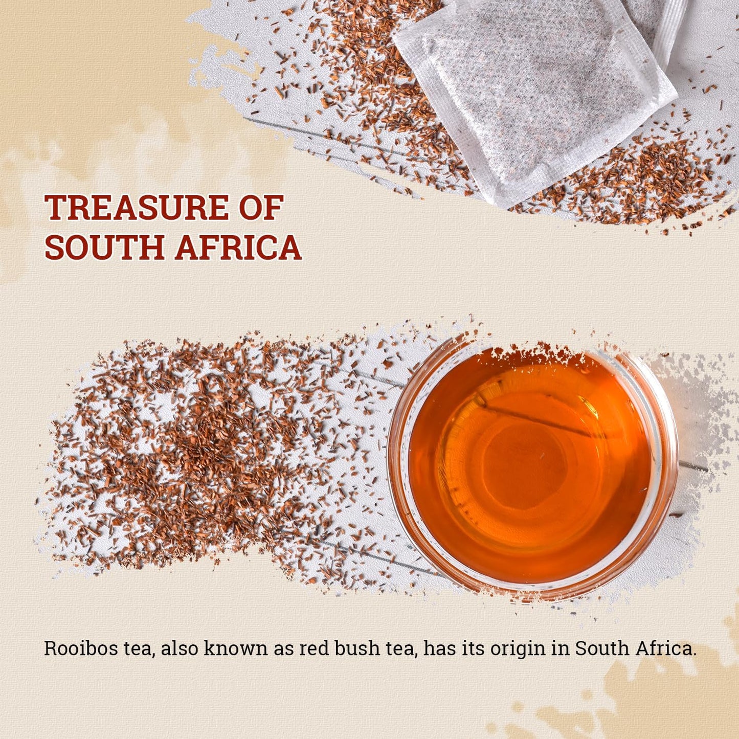 52USA Red Rooibos Tea Bags, 80 Tea Bags, Rooibos Tea Organic Pure Premium Rooibos Chai Tea, Herbal Tea, Naturally Sweet & Caffeine-Free, Farmed in South Africa, USDA Organic, 7oz (200g)