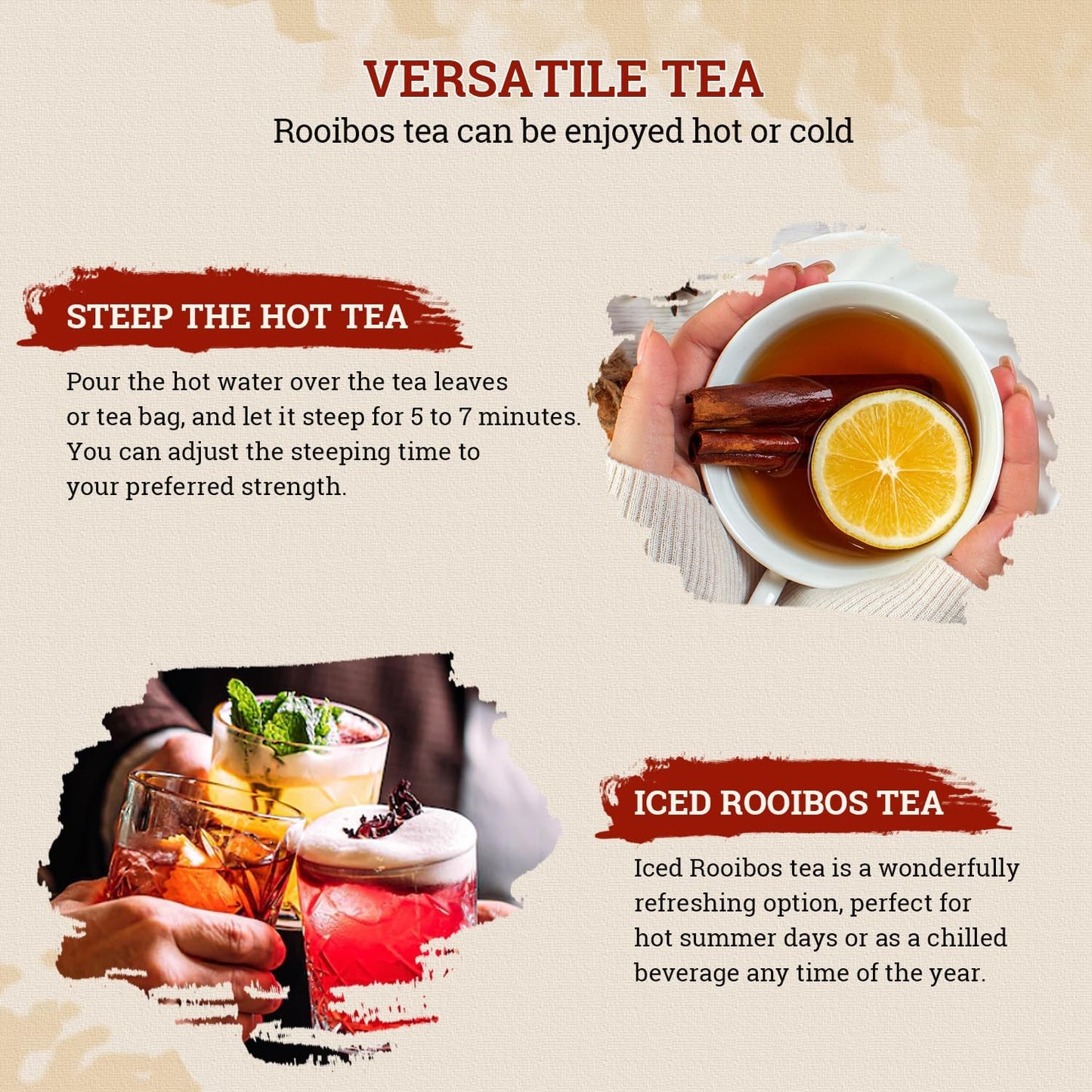 52USA Red Rooibos Tea Bags, 80 Tea Bags, Rooibos Tea Organic Pure Premium Rooibos Chai Tea, Herbal Tea, Naturally Sweet & Caffeine-Free, Farmed in South Africa, USDA Organic, 7oz (200g)