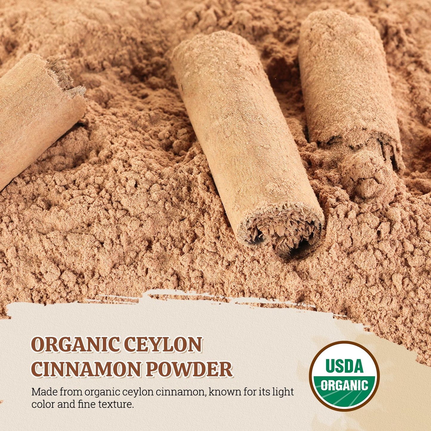 52USA Organic Ceylon Cinnamon Powder, 2oz, Perfect for Baking and Cooking | Sri Lanka Source, USDA & Kosher Certified, Pure Ceylon Cinnamon Powder, Non-GMO, Gluten-Free, Ground Cinnamon Powder