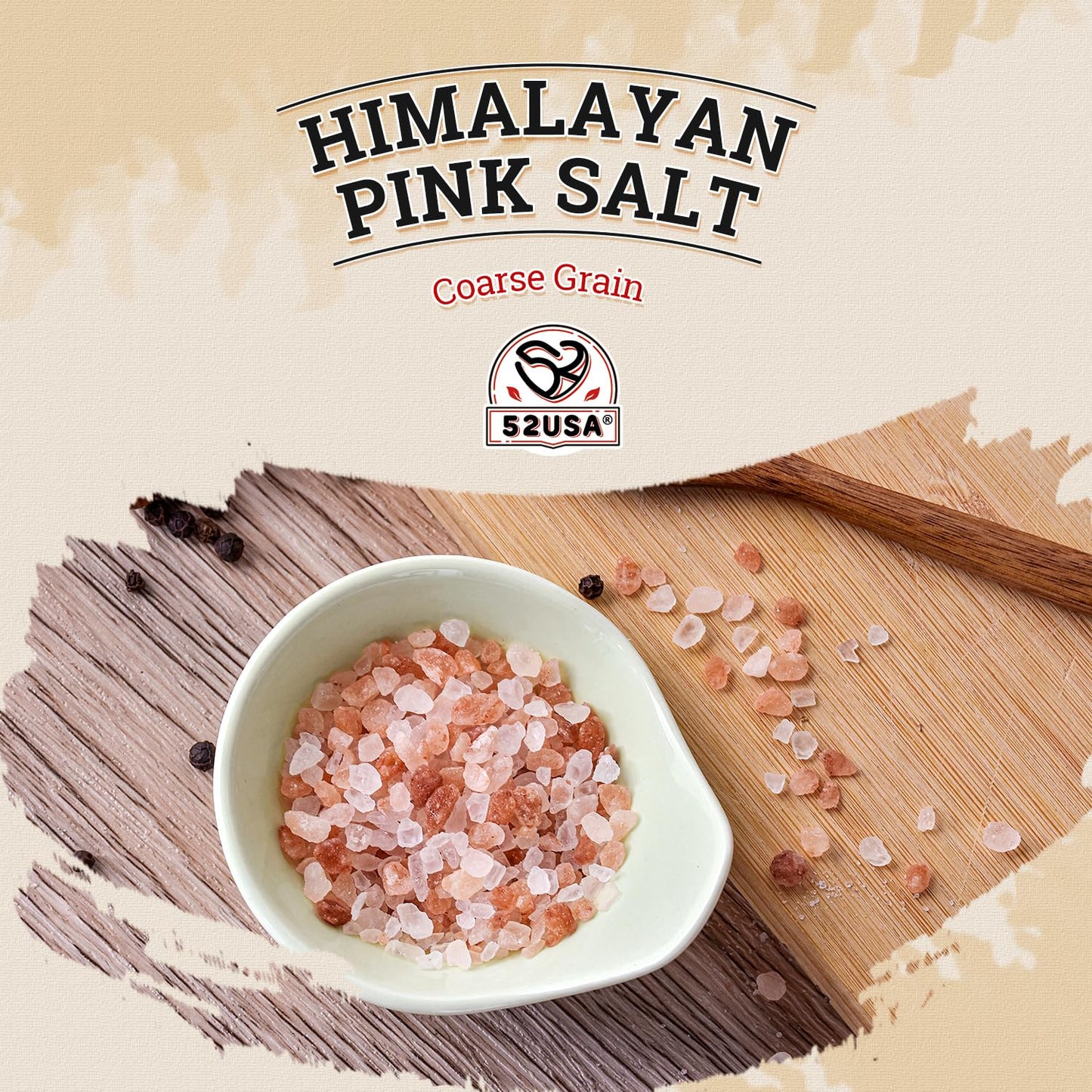 52USA Himalayan Pink Salt Coarse, Pink Himalayan Sea Salt, 80oz (5 Pound), Pink Salt Coarse for Grinder, 100% Real, Pure, Unrefined Kosher Salt, 80+ Minerals and Electrolytes, Rock Salts