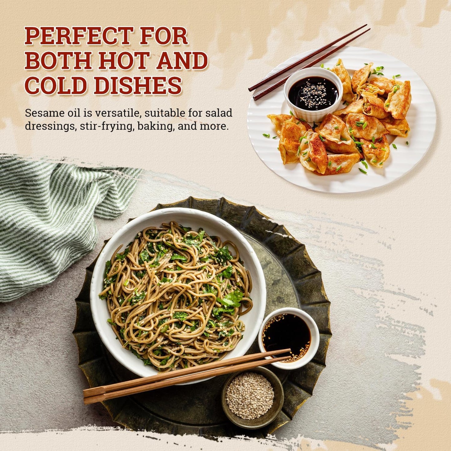 52USA Sesame Oil, Toasted Sesame Oil, 100% Pure for Cooking, 8.45 Fl oz*2 Pure Sesame Seed Oil, No Additives, Aromatic Nutty Flavor, Great for Asian Cooking, Baking, Stir Fry, Soup, Homemade