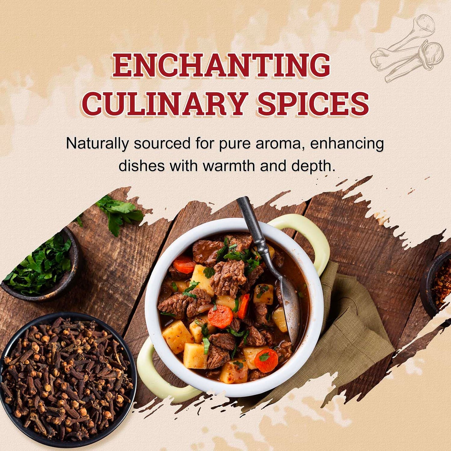 52USA Whole Spice Trio: Star Anise 4 oz + Cinnamon Sticks 4 oz + Whole Cloves 3.5 oz – 3-Pack Aromatic Spice Set for Baking, Tea & Braised Dishes