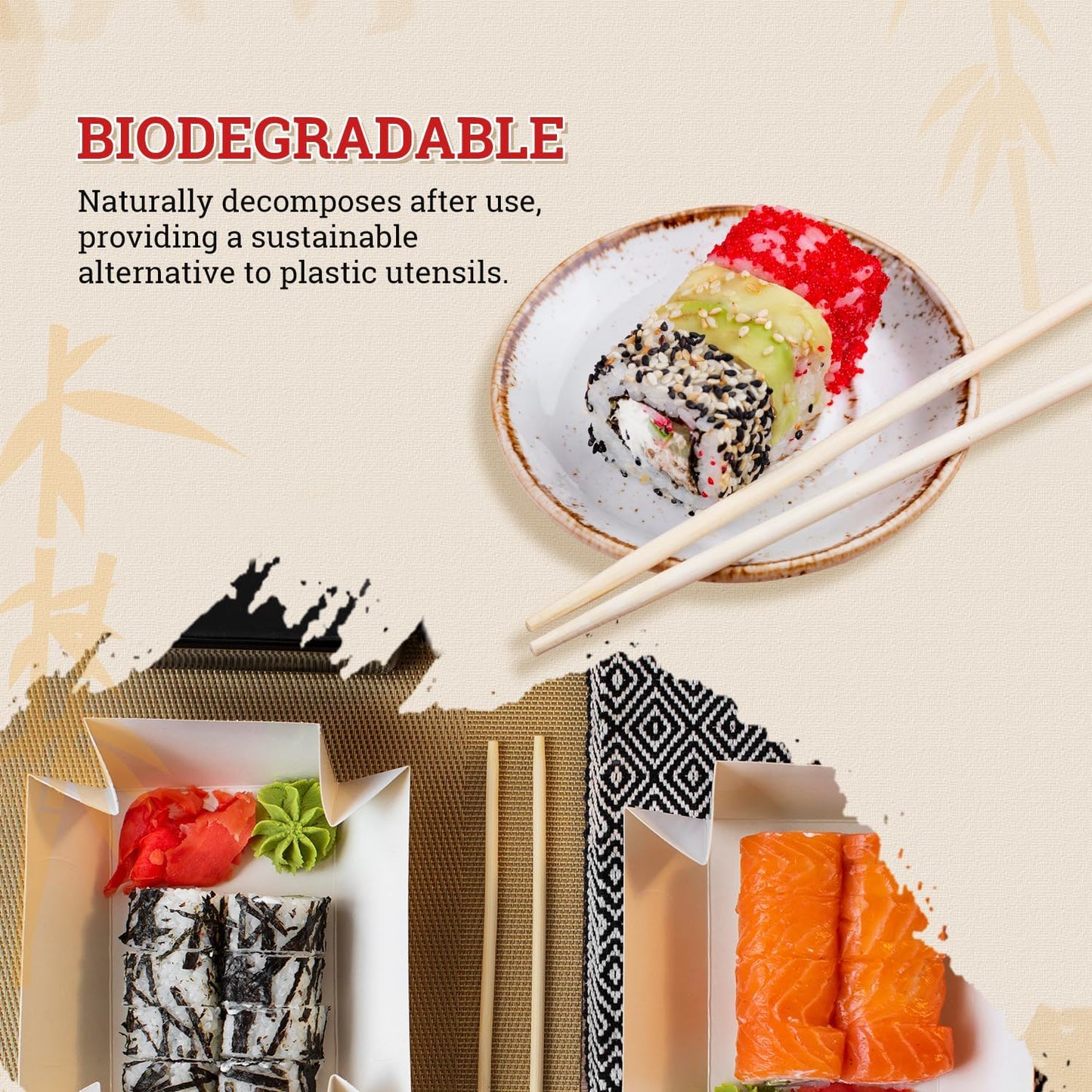 52USA Disposable Bamboo Chopsticks (2000 Pairs)