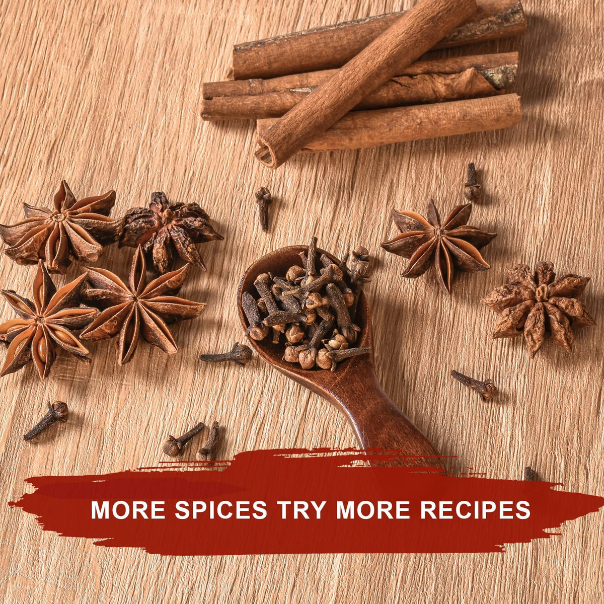 52USA Cinnamon Sticks, Cloves Whole, Star Anise-4oz Each, Natural Spice Set Spice Gift Set of 3, for Kitchen Refill, Cooking, No Preservatives, Cinnamon Sticks for Brewing Tea, Simmering Red Wine, Meat