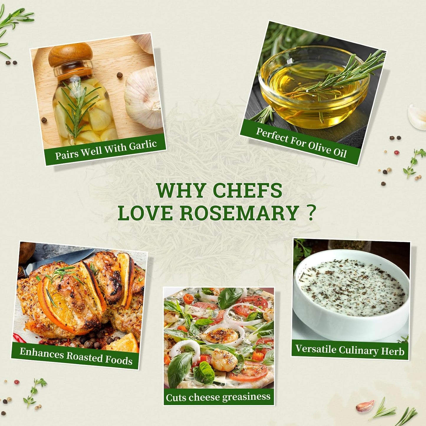 52USA Dried Rosemary Leaves, 3.5 oz (100g)