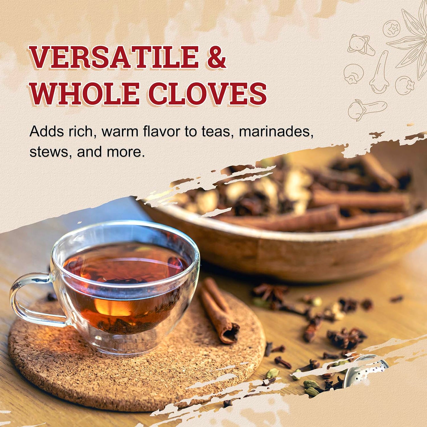 52USA Whole Spice Trio: Star Anise 4 oz + Cinnamon Sticks 4 oz + Whole Cloves 3.5 oz – 3-Pack Aromatic Spice Set for Baking, Tea & Braised Dishes