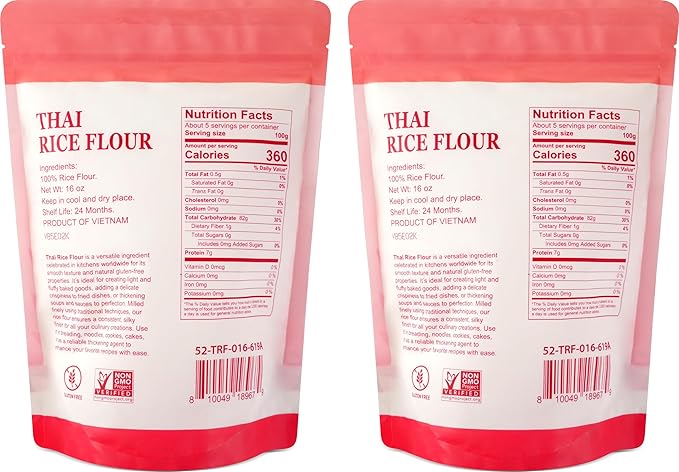 52USA Thai Rice Flour 32 Ounce (Basic), 2 Pound (Pack of 2), Rice Flour for Baking or Cooking