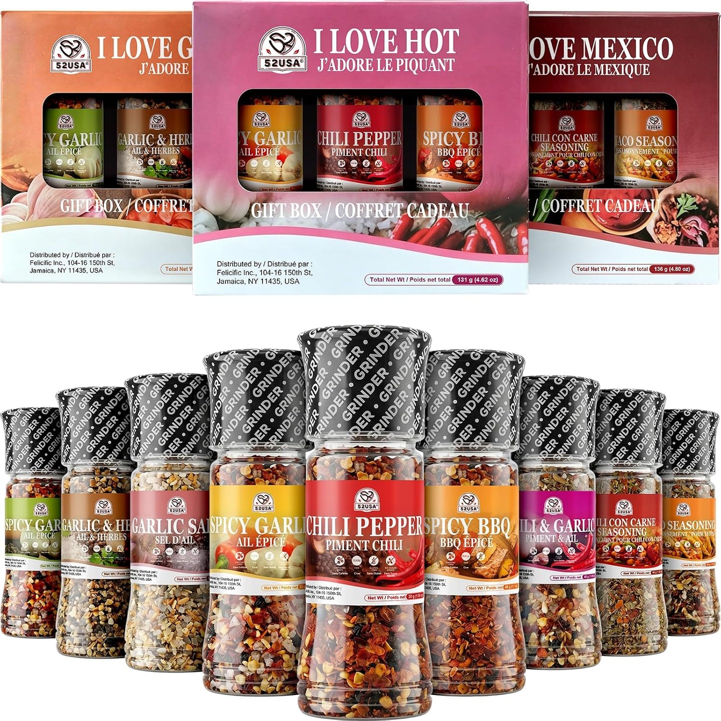 52USA Vivamexico Seasoning Set of 9, Authentic Mexican Spice Blends for Cooking, Grilling, Tacos, Fajitas & Everyday Meals