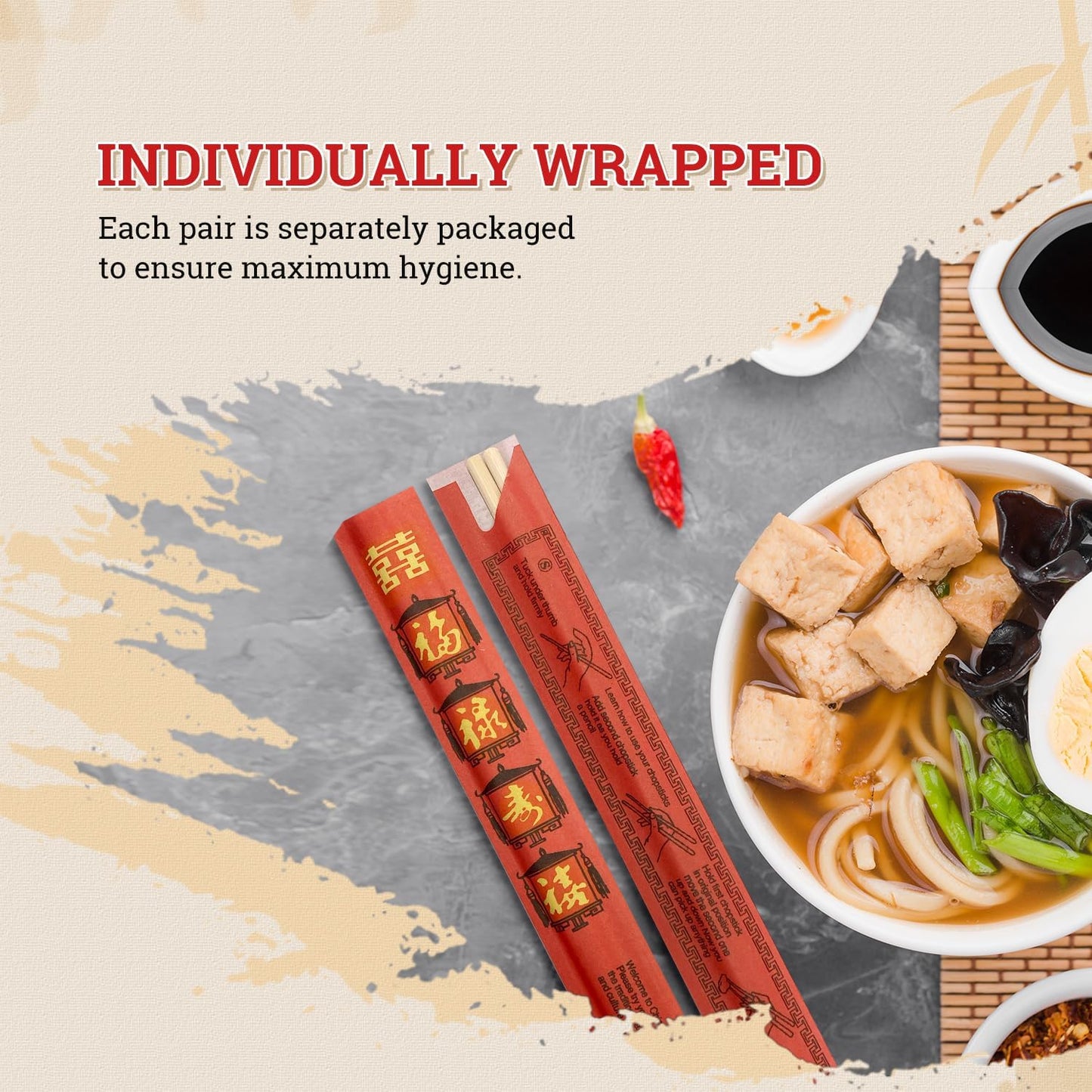 52USA Disposable Bamboo Chopsticks (2000 Pairs)